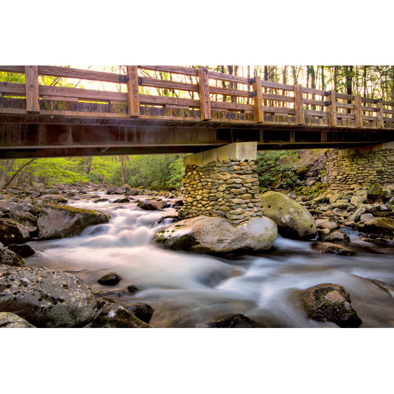Bridge and Cascade III - Photograph, 81 cm H x 122 cm W, Wrapped Canvas