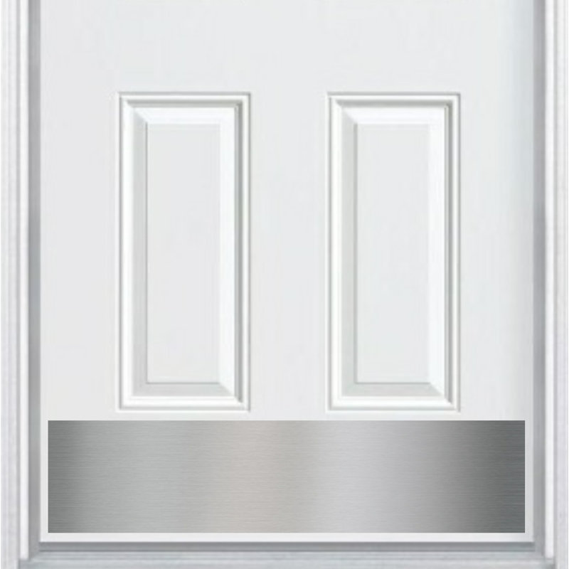 Plaque de protection pour porte Ackland - Aluminium anodisé - Fixation industrielle auto-adhésive, Nickel satiné