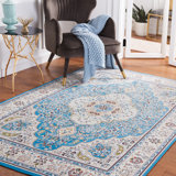 Tapis oriental turquoise / beige