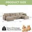 Canapé modulaire rembourré modulaire souple de 6 pièces de 146 po avec 2 repose-pieds-222888284