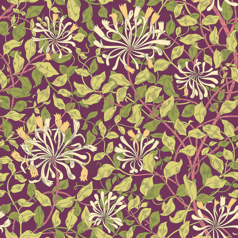 Padstow 10m x 50cm Matte Wallpaper Roll, Aubergine