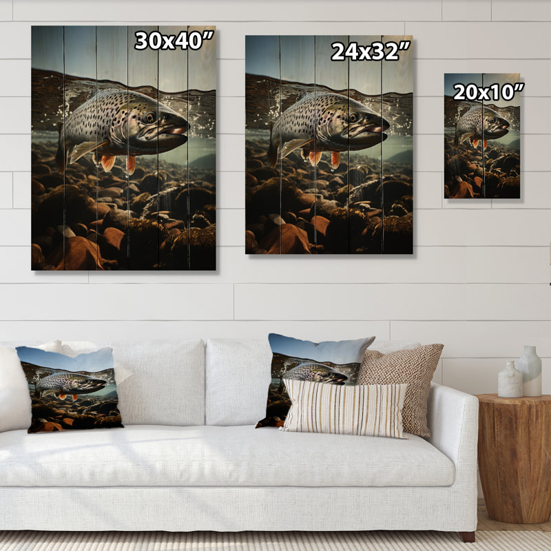 " Fishing Vibrant Photo ", 40" H x 30" W x 0.78" D
