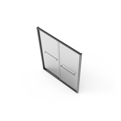 Porte de douche coulissante double en aluminium de 56 à 60 po x 70 po, porte de salle de bain coulissante de contournement avec verre trempé transparent de qualité supérieure 5/16 po (8 mm), cabine de douche coulissante en verre noir, finition noir ma