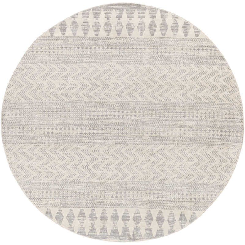 Tapis gris / taupe Herrod, Rond 7 pi 10 po