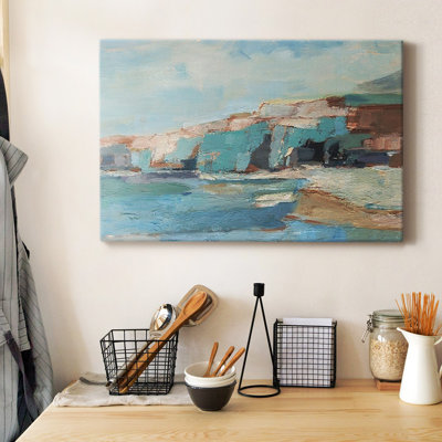 Toile tendue avec châssis Turquoise Cliff Wall II - prête à être accrochée