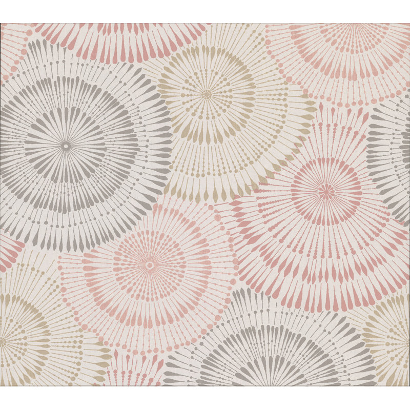 Rouleau de papier peint médaillons Overdeck Howe L 33 pi x l 21 po, Corail