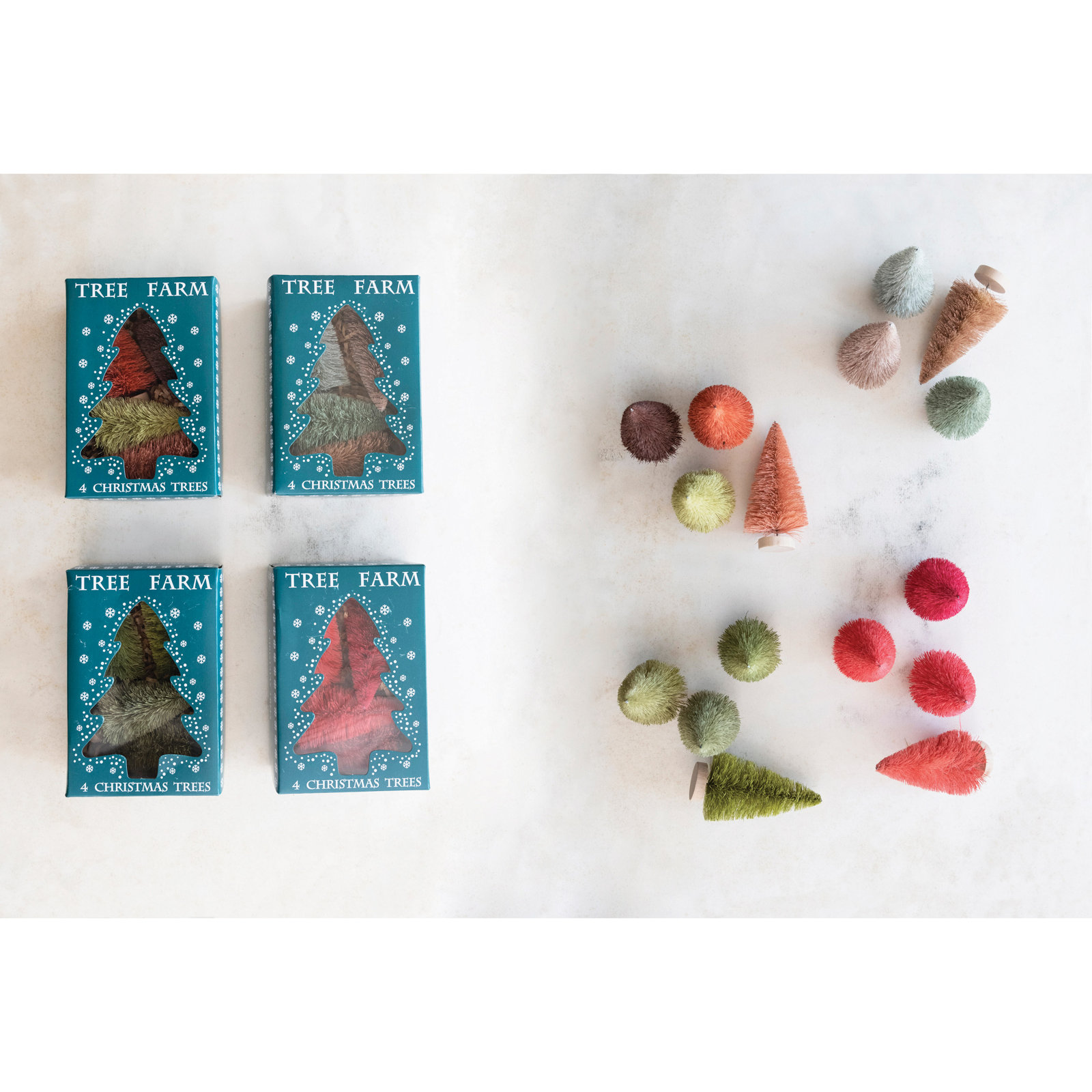 Sisal Bottlebrush Tabletop Tree Set
