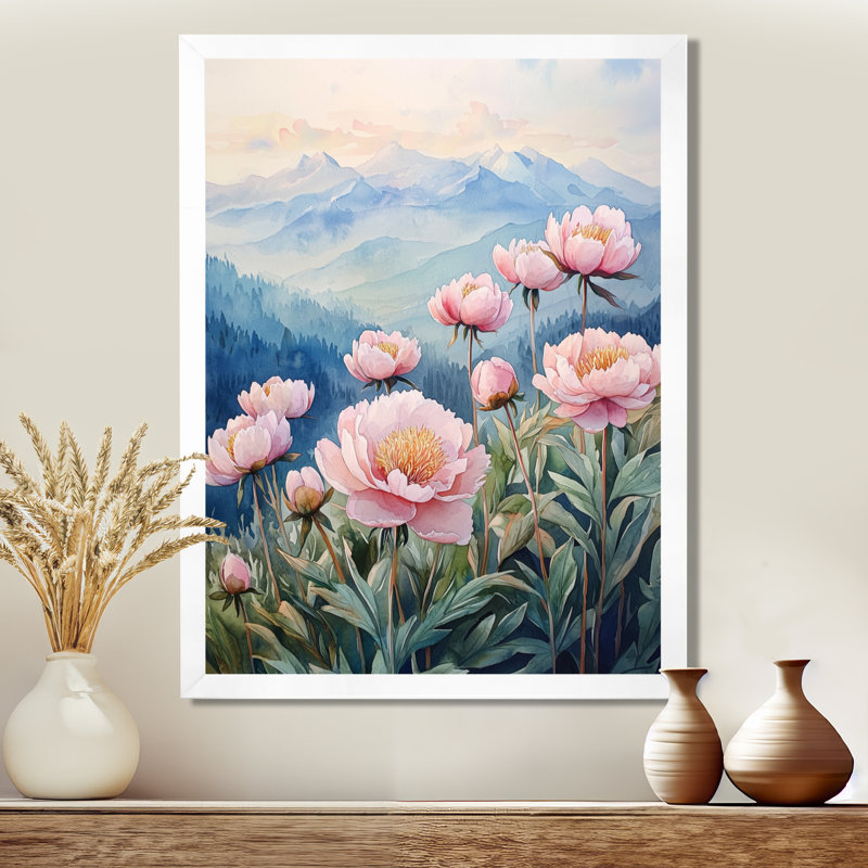 Beardmore - Floral Canvas Art Print, H 32 po x l 24 po, Reproduction encadrée d'une seule photo, Blanc