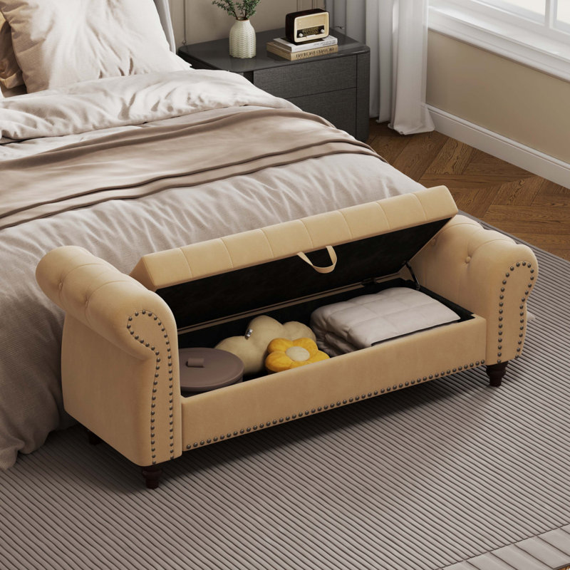 64.5" Bed Bench, Khaki