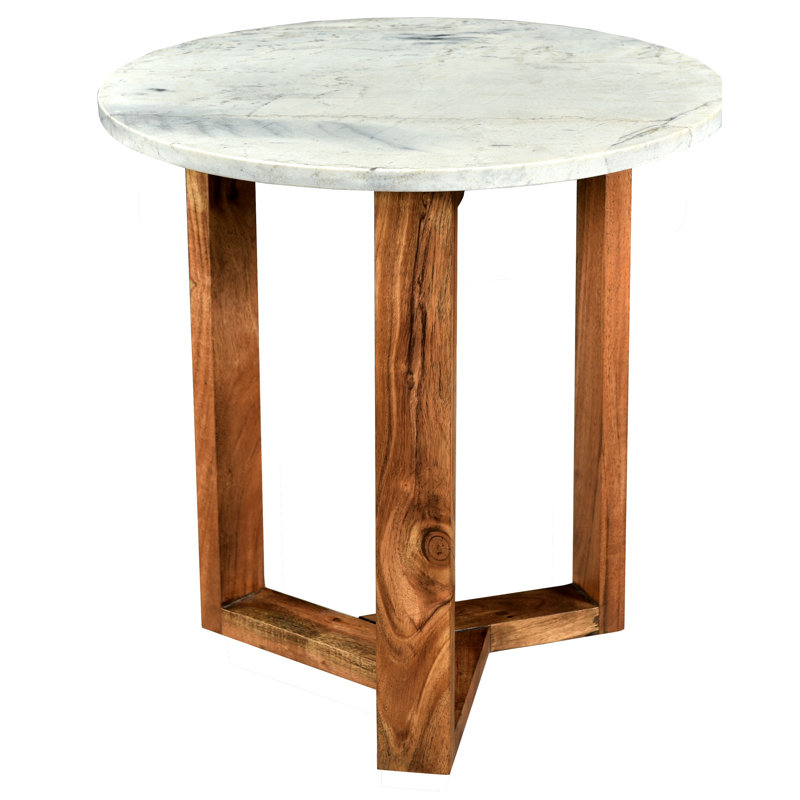 Jinxx Marble End Table, Brown