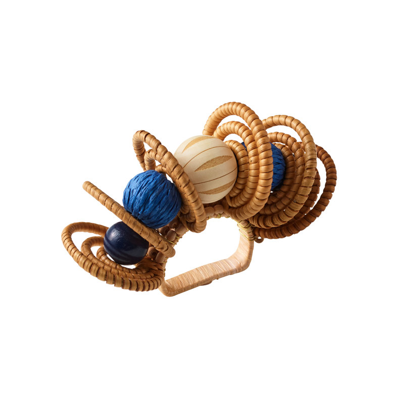 Calypso Napkin Ring, Blue/Natural