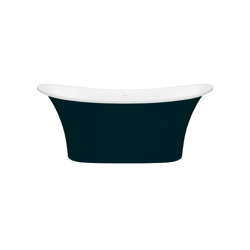 Toulouse 59.75 in. L Freestanding Soaking Tub, Gloss White, Anthracite Gray - Matte