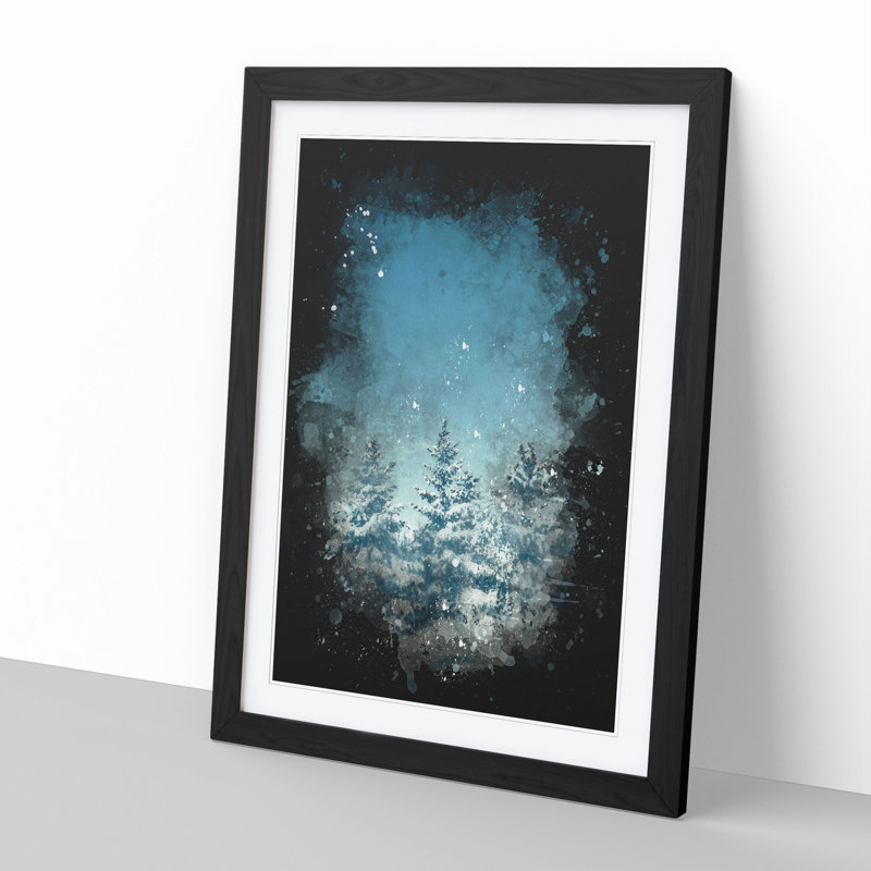 Winter Forest Vol.9 Paint Splash - Picture Frame Graphic Art, 48cm H x 36cm W x 2cm D, Black