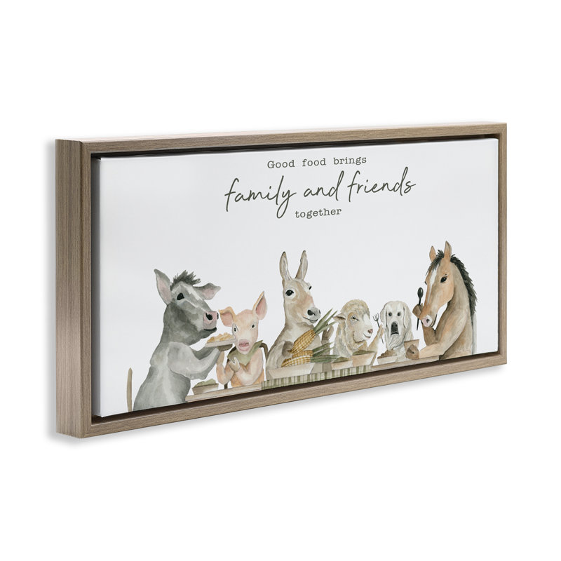 Good Food apporte un cadre flottant familial, design par Cindy Jacobs, H 11 po x l 25 po, Cadre flottant orme Montalcino