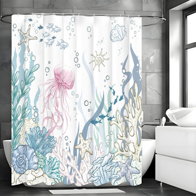 Ocean Shower Curtains with Hooks Included