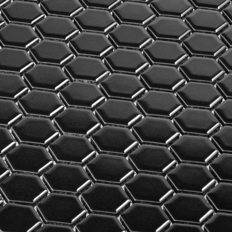 Élégant-Suave 3/4 po Carreau de mosaïque Hexagon Honeycomb, Ivoire