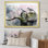 «Gray and Pink Spring Songbirds Blooms», art mural paysage