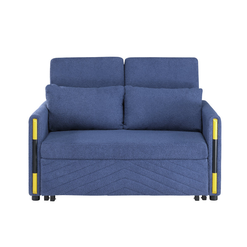 Causeuse-lit en velours 55,5 po Percy, Marine