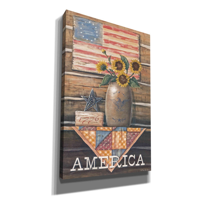 «Rustic America» par Pam Britton, art mural sur toile, H 40 po x l 26 po x P 1,5 po