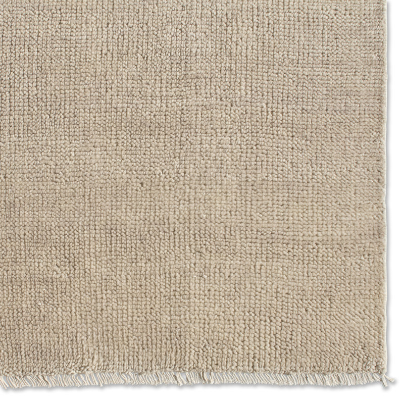 Jaipur Living Origin SAG17 Handknotted Solid Cream Area Rug (6'x9'), Rectangle 8'6" x 11'6"