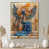 Toile avec cadre flottant or