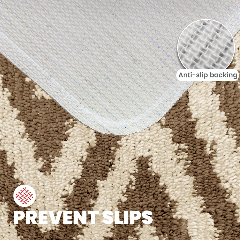 Sedric Polypropylene Plastic Non-Slip Bath Mat, Beige
