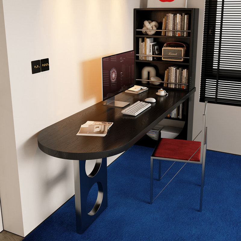 Black Rectangular Solid Wood desk, H 64,96 po x l 70,87 po x P 23,62 po
