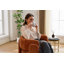 Fauteuil d'appoint sculpturale en tissu pelucheux Striking - une place moderne pour le salon, la chambre à coucher ou le bureau-1281085200