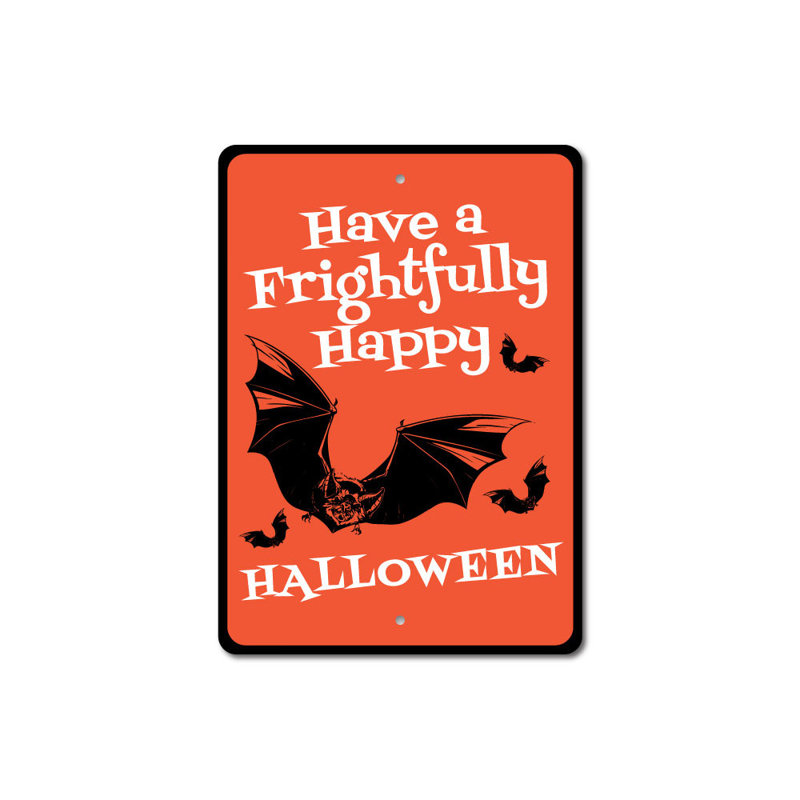 Panneau d'Halloween en aluminium, H 14 po x l 10 po x P 0,04 po