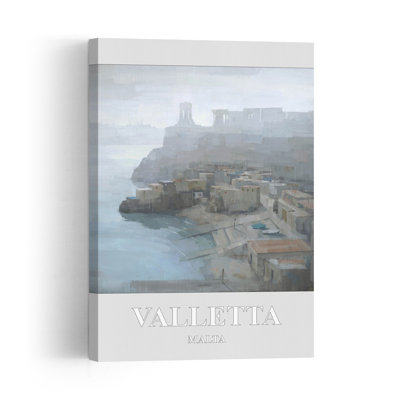 Vue sereine et tranquille du port de La Valette - Architecture abstraite - Affiche murale