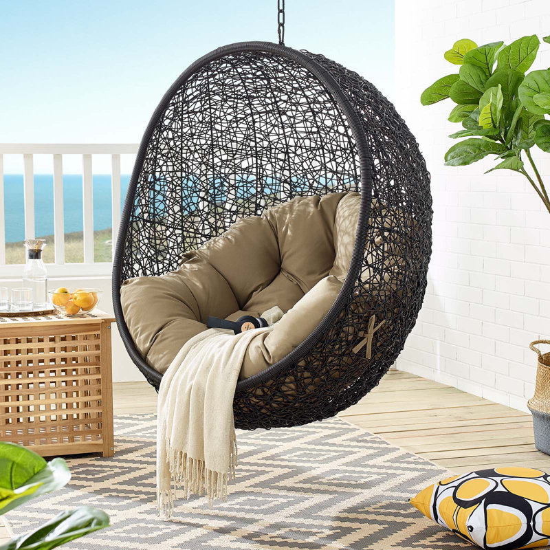 Chaise longue d'extérieur sans support Encase Swing par Modway, Moka