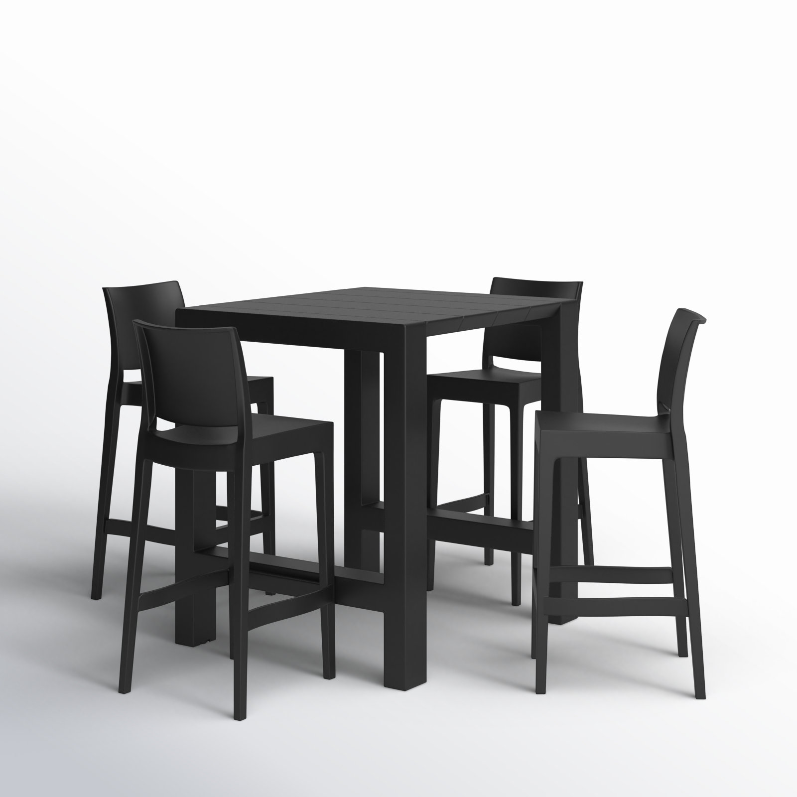 Farrah 39" Patio Dining Set, Black