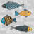 Nautical Fish Illustration - Turquoise Outdoor Throw Pillow