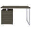 Bureau réversible à 3 tiroirs gris patiné-249980122