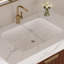 Meuble-lavabo flottant mural moderne avec plateau en pierre frittée et tiroirs à fermeture en douceur Lumifloat-133529636