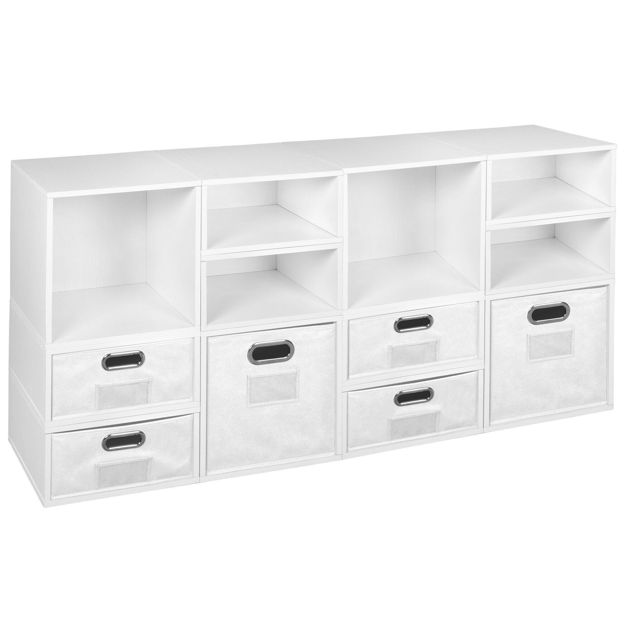 Ebern Designs Niche Cubo Storage Organizer Open Bookshelf Set- Half Size  Cubes