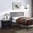 Antique Oak And Black 3-Shelf Nightstand