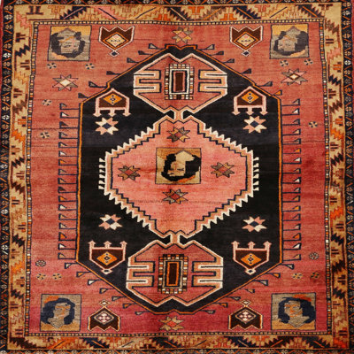 Tapis traditionnel rouge / noir Tawnya