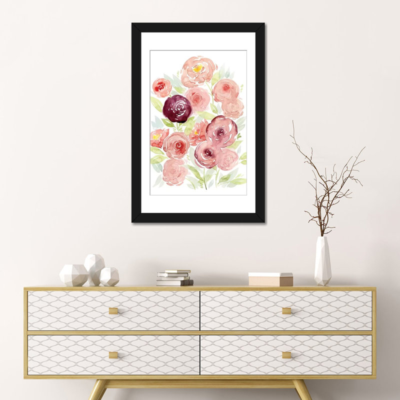 Rosen Garden II par Grace Popp - Giclée sur toile tendue avec châssis, Papier d'art encadré noir, H 32 po x l 24 po x P 1 po
