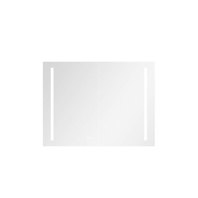 40In. X 30In. Led Medicine Cabinet With Mirror, Aluminum, Dimmer Function, 3X Makeup Outlets , , Adjustable Shelf Large Rectangular Box - 40In.W 30In.H, All Side Mirrored, Outlet Inside, Memory
