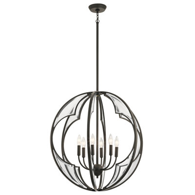 Lustre sphérique unique à 6 lumières Grisham