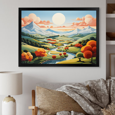 Minimaliste multicolore champ latéral II - prairie, art mural