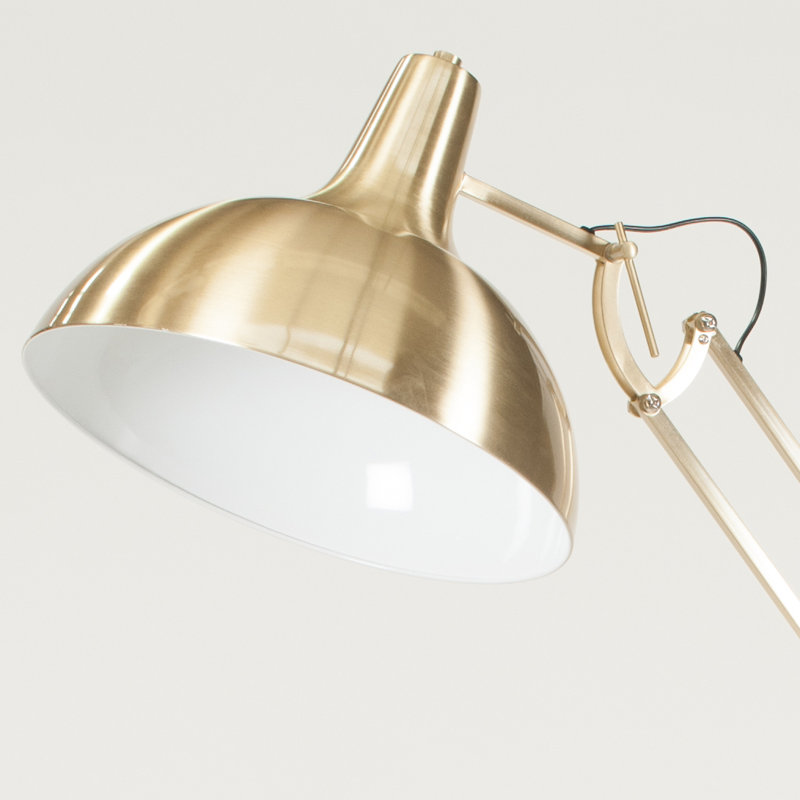 Iwamoto 180cm Brushed Task Floor Lamp, Gold
