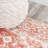 Lesak Ornate Medallion Machine-Washable Orange/Cream Rug-1949511859