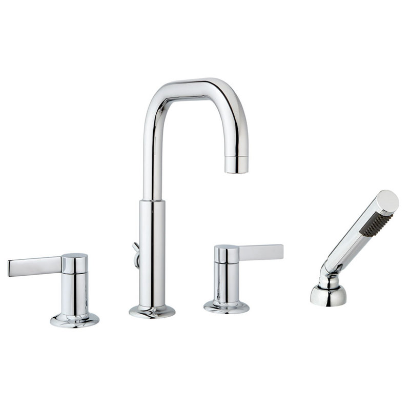 Tub Filler with Diverter, With Handheld Shower, Brushed Nickel