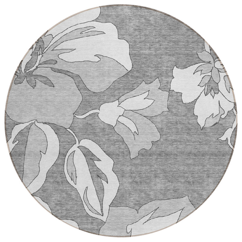  Malchow Machine Washable Indoor/Outdoor Rug, Round 8'