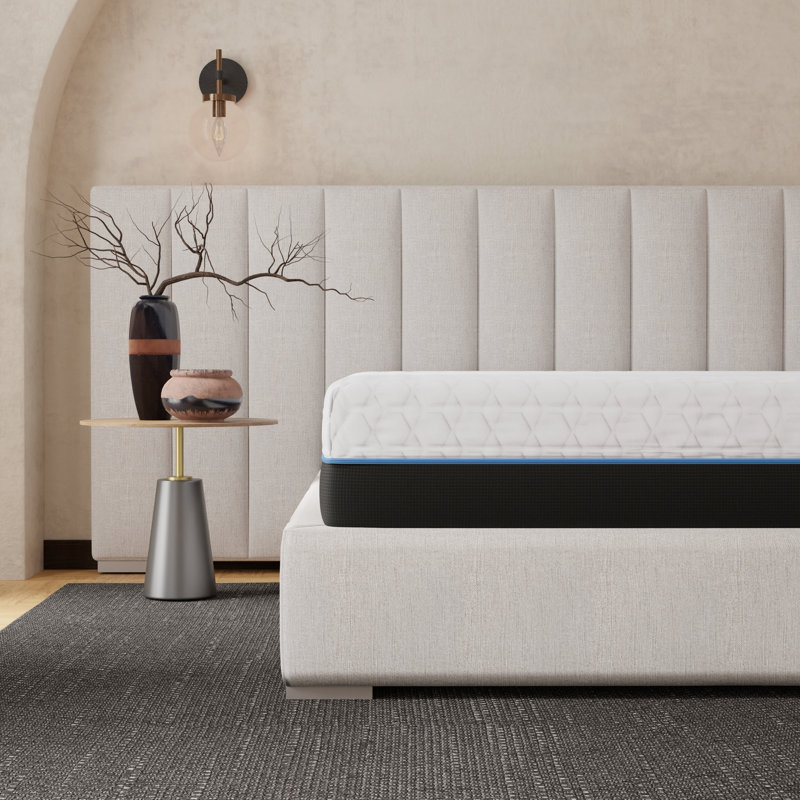 Matelas très grand en cuivre, 12 pouces, avec des couches de gel et une housse respirante pour une nuit de repos Surface en mousse confortable de 12 po