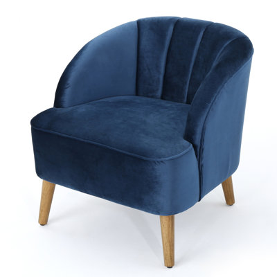 Élégant fauteuil en velours de style Mid-Century avec pieds courbés courbés modernes