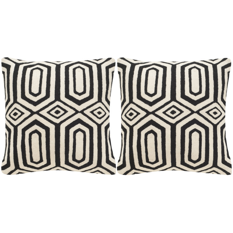 Geometric Feather Throw Pillow