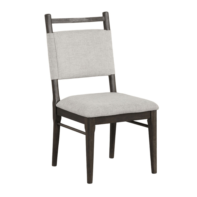 Ensemble de chaises de salle à manger 100% polyester rembourrées noyer foncé